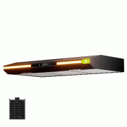 CIARRA Hotte aspirante sous meuble A+ 300 m³/h 90 cm Hotte aspirante intégrée VM90921B - noir inox CBCB90921