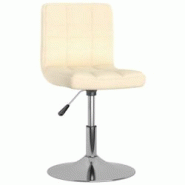 Décoshop26 - Chaise pivotante de salle à manger hauteur réglable en tissu crème cadre en acier chromé DEC025074 - 3000255057146 Décoshop26 - Chaise pivotante de salle à manger hauteur réglable en tissu crème cadre en acier chromé DEC025074 - 3000255057146
