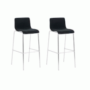 Décoshop26 - Lot de 2 tabourets de bar avec repose-pieds dossier incurvé en tissu noir et 4 pieds en métal chromé 10_0004196 - noir 3000251978094 Décoshop26 - Lot de 2 tabourets de bar avec repose-pieds dossier incurvé en tissu noir et 4 pieds en métal chromé 10_0004196 - noir 3000251978094