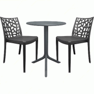 Ensemble de 2 chaises Matrix avec table ronde Spritz noire - noir plastique polypropylène 8050054388717
