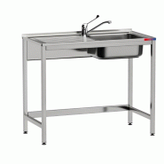 Gasfrit- Evier sous plan 1 cuve et 1 égouttoir industriel avec robinet double égouttoir en acier inoxydable 1000 x 500 x 850 mm - inox gf4001gf33