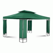 Pergola pavillon barnum tonnelle tente abri gazebo de jardin terrasse beige 3 x 4 m - 160 g/m² vert foncÉ 14_0002773