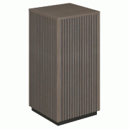 Podium 1 porte push-pull Vertigo T01 MDF noir et noyer foncé 45x45x90cm