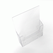Porte-brochure de comptoir A5 - 1 compartiment - Polystyrène injecté - Transparent - Dimensions LxPxH : 16.2x8.3x19.8cm