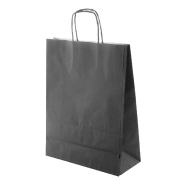 Sac publicitaire en papier kraft - poignée torsadée - 100 g/m² - couleur noire Sac publicitaire en papier kraft - poignée torsadée - 100 g/m² - couleur noire