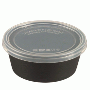 Saladier avec couvercle PP réemployable LOOP 750 ml gris anthracite - par 60