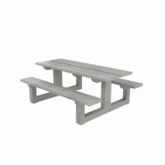 Table pique-nique RUBUS béton 6 places avec assises - Gris Sablé_0