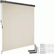 Tectake Store banne verticale ELOISE avec 2 supports muraux - 160 x 250 cm, beige - 406140 - beige polyester 406140