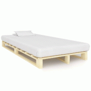 VidaXL Cadre de lit de palette sans matelas bois pin massif 120x200 cm Modèle Vermonis - Bois massif 285236