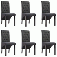 VidaXL Chaises à manger lot de 6 gris foncé tissu Modèle Héritage Pro - 276966