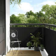 Vidaxl paravent de balcon noir 1000x90 cm résine tressée 156308