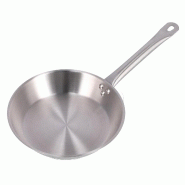WellHome - Poêle Ø22x5 cm en Acier Inoxydable, Compatible Induction et SANS Revêtement Antiadhésif - inox WH16224