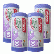 Alfapac - Sacs poubelle à fermeture automatique 30 L 55 x 60 cm « Lavande », 4 rouleaux x 15 unités (80 % recyclés) - violet PK6960