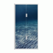 Armoire à rideaux avec décor mer - EasyOffice. - Haute, Fond marin