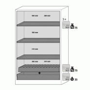 Armoire pour produits inflammables, coupe-feu 30 min, 3 étagères Armoire pour produits inflammables, coupe-feu 30 min, 3 étagères
