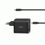 Chargeur USB-C Hama 45W pour notebook avec PD 3.0 et câble de 2m - noir 200005