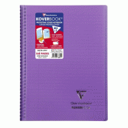 Clairefontaine Lot de 20 Cahier Kover Book A4, 160p./80 feuilles 90 g/m² reliure intégrale, couv. Enveloppante transparentes assorties (10), ligné