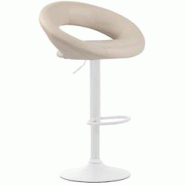 CLP Tabouret de bar Olinda en similicuir Crème/Blanc - beige polyester 315778 CLP Tabouret de bar Olinda en similicuir Crème/Blanc - beige polyester 315778