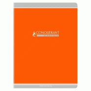 CONQUERANT Lot de 10 Cahier Classique piqué 24x32, 96p./48 feuilles 90g/m², Séyès, coloris orange - 3020120189963