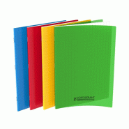 CONQUERANT Lot de 20 Cahier Classique PP piqué 24x32, 48p./24 feuilles 90g/m², Séyès, coloris assortis (4) - 3020120118697