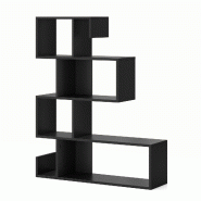 COSTWAY Bibliothèque forme S 79,5 x 22 x 99,5 cm, étagère géométrique casiers ouverts, noir salon et bureau - noir Bois manufacturé VH33849PW