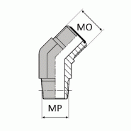 Coudes mâle ORFS x mâle NPT 45° - OCMBC40402 - CMORFS9/16 / MNPT1/8 45