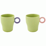 EASY LIFE Set 2 mugs 30 cl Vert - Twist & Match - vert porcelaine 035-1247007