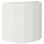 Helloshop26 - Jardinière demi-ronde moderne extérieur 60 x 30 x 50 cm esthétique chic en acier blanc 02_0052958 - blanc acier 3000237674248