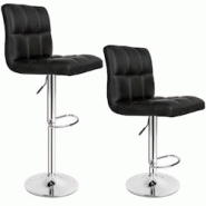Helloshop26 - Lot de 2 tabourets de bar hauteur réglable design moderne noir 1208011 - 3000132461301 Helloshop26 - Lot de 2 tabourets de bar hauteur réglable design moderne noir 1208011 - 3000132461301