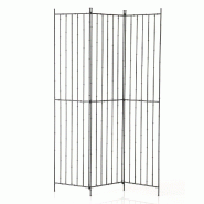 Paravent 3 panneaux metal imitation bambou 40 x 180cm