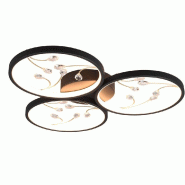 Plafonnier LED 30W, 3600lm, 3000K, Dimmable par interrupteur - Trio - Groovy - noir 4017807541816 Plafonnier LED 30W, 3600lm, 3000K, Dimmable par interrupteur - Trio - Groovy - noir 4017807541816