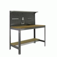 PROREGAL Etabli BUFFALO avec paroi à outils et étagère | HxLxP 84x120x61cm | Capacité de charge 600kg | Gris - gris métal RS40-06 PROREGAL Etabli BUFFALO avec paroi à outils et étagère | HxLxP 84x120x61cm | Capacité de charge 600kg | Gris - gris métal RS40-06