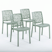 RATTATAN Set 4 Chaises en polypropylène avec fibre de verre empilables pour extérieur et jardin, bar et restaurant, cuisine design moderne - ANNA - RATTATAN Set 4 Chaises en polypropylène avec fibre de verre empilables pour extérieur et jardin, bar et restaurant, cuisine design moderne - ANNA -
