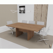 Table de réunion rectangulaire TAK - Mobel Linea. - Non, 200, Acacia foncé_0