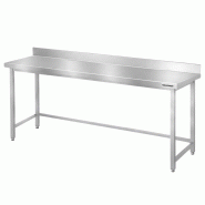 Table de travail en inox Bar 2000x600 mm avec renfort et dosseret PREMIUM - GOLDINOX - gris inox 3701770834976