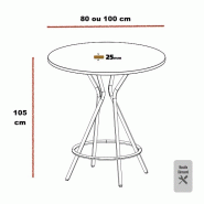Table haute ronde PICO - Mobel Linea - Argent Ral 9006, 100, Anthracite_0