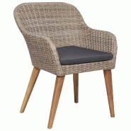 VidaXL Chaises D Extérieur Et Coussins Lot De 2 Résine Tressée Marron - 44156