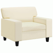 VidaXL Fauteuil Crème 60 cm Similicuir Modèle Hervélis - 359408