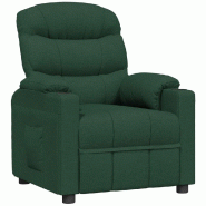 VidaXL Fauteuil inclinable Vert foncé Tissu Modèle Xarnelis - 348076