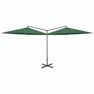 VidaXL Parasol de jardin double avec mât en acier vert 600 cm Modèle Titan Concept Plus - 312562