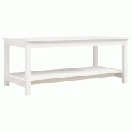VidaXL Table basse Blanc 110x55x45 cm Bois massif de pin Modèle Jardin Upsilon Plus - 822273