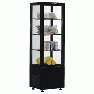 Vitrine réfrigérée noire panoramique 0/+12°c et éclairage - 235 litres - PN-SVEN