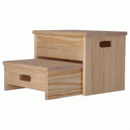 Aranaz MUEBLEAR - Escabeau-tabouret Ara 2 marches non verni - beige 13150