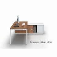 Bureau Idea 01 avec système d'électrification intégré - Quadrifoglio - 184, Blanc, Droite