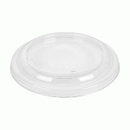 Couvercle bas rPET pour pots à glace rPET Ø10,2x1,3cm transparent - par 45