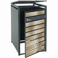 Décoshop26 - Abri de poubelle vérouillable en métal anthracite aspect bois doré MDJ04179 - 3000459969603 Décoshop26 - Abri de poubelle vérouillable en métal anthracite aspect bois doré MDJ04179 - 3000459969603