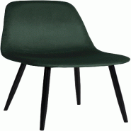 Décoshop26 - Chaise de salle à manger design simple avec pieds en métal noir assise en velours vert 10_0002062 - noir métal 3000250822381