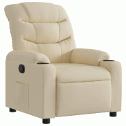Fauteuil inclinable Crème Tissu Modèle Uermoniax - 374155