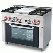 Fourneau gaz 4 feux avec plaque coupe feu sur four électrique GN1/1 | MagicLotus 600 -