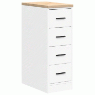 Helloshop26 - Armoire de rangement de garage pratique 30 x 51 x 85 cm avec surface de travail en bois épuré blanc 02_0051377 - blanc Bois massif 300